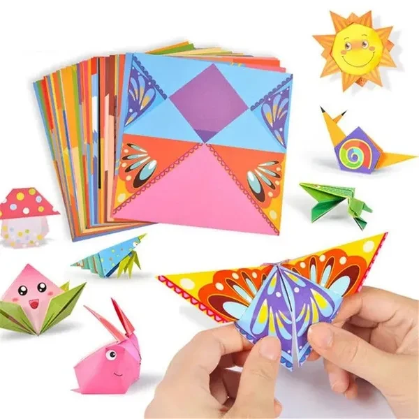 54 Pages Montessori Toys DIY Kids Craft Toy 3D Cartoon Animal Origami Handcraft Paper Art Learning Educational Toys