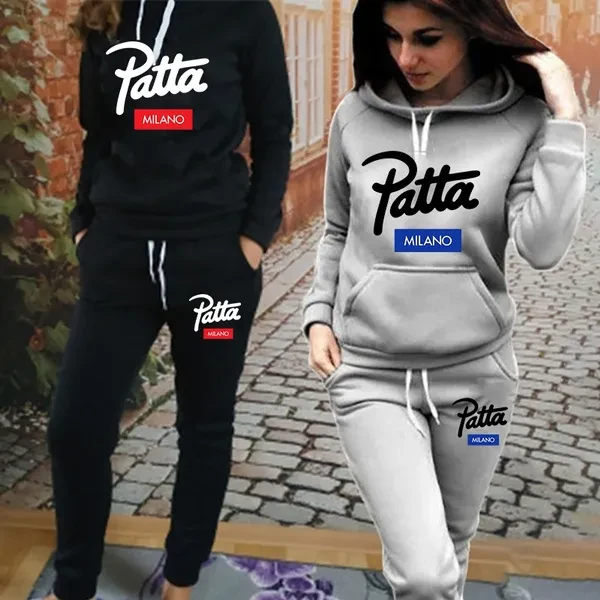 Patta Milano Womens Tracksuits Fashion Jogger For Women Outfits Jogging Suits Sports Wear Sweat Suits Hoodie Set Trending Hoodie Sweatpants 2 peice