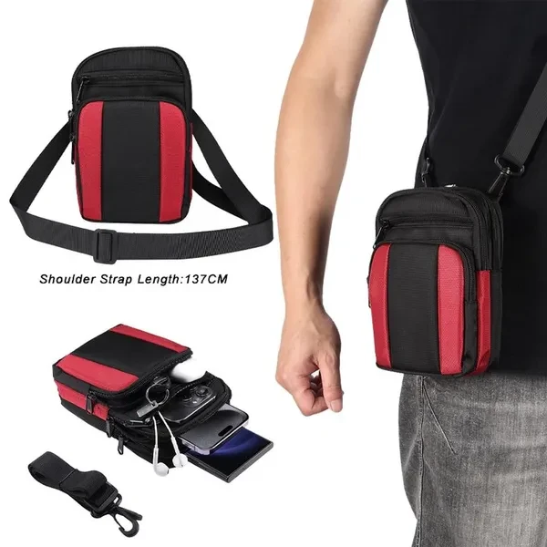 Multi-Functional Leisure Slanting Cross Shoulder Bag Mobile Phone Bag For iphone Samsung Xiaomi Smartphone Universal Under 7.2 inches Mobile Phone Bag