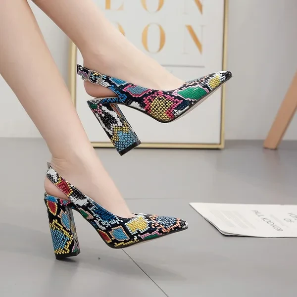 Sandals for Women Shoes Chunky Heel Pointed Toe Sandals Closed Toe High Heels Women