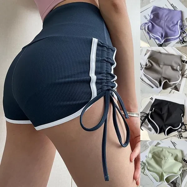 Women's Casual Drawstring Shorts Summer High Waist Sport Shorts Yoga Gym Shorts