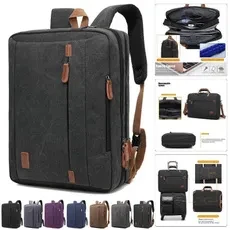 15.6/17.3 Inches Convertible Laptop Messenger Bag Shoulder Bag Canvas Backpack Oxford Cloth Multi-Functional Briefcase For Laptop / Macbook / Tablet