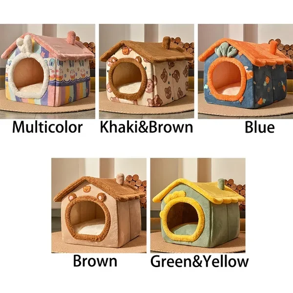 New Foldable Dog House Pad Dog Hole Bed Sofa Four Seasons Universal Removable Dog House Pet Supplies for Winter Small Dog Warm Cat House Pet Supplies