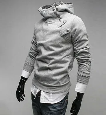 Cool Design Hoodies Men Sudaderas Hombre Hip Hop Mens Brand Fur Collar Metal Buckle Hoodie Sweatshirt Suit Slim Fit Men Hoody