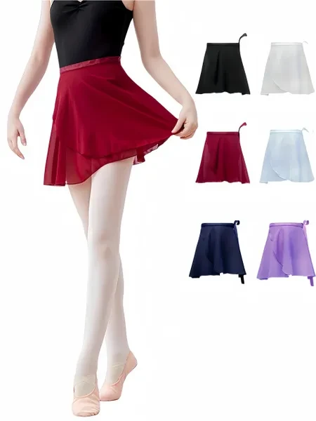Women's Translucent Ballet Tutu Dance Short Skirt With Tie-Waist, Practice Gymnastics Performance Training Maxi Beach Skirt, Hip-Covering Wrap Skirt, Women's Clothes