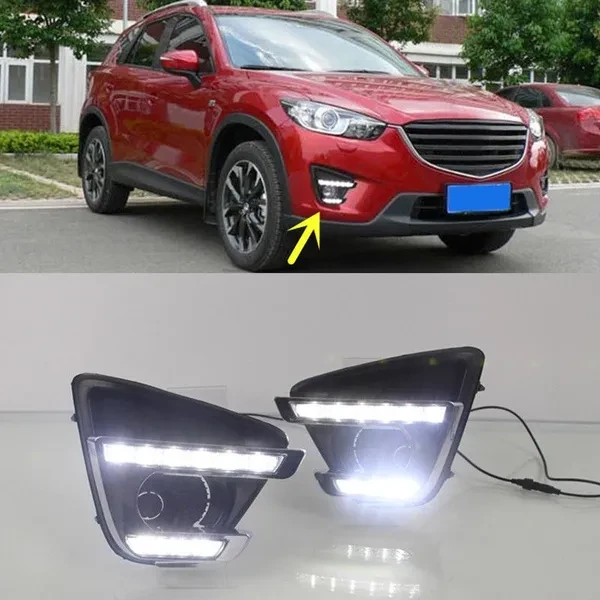 1 Pair White Bright Light Fog Lamps DRL Bulbs For Mazda CX-5 2016