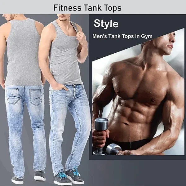 Men's 100% Cotton Tank Top A-Shirt Vest Wife Beater Undershirt Ribbed Black(1 pack equals 1 pc/2 packs equals 2 pcs)