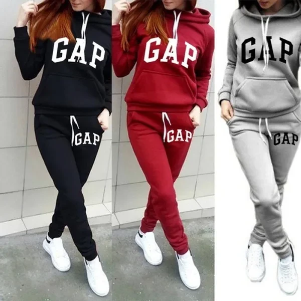 Fashion Women's Sportswear Jogging Wear Women's Hooded Sportswear Suit Hoodie + Sweatpants Sportswear