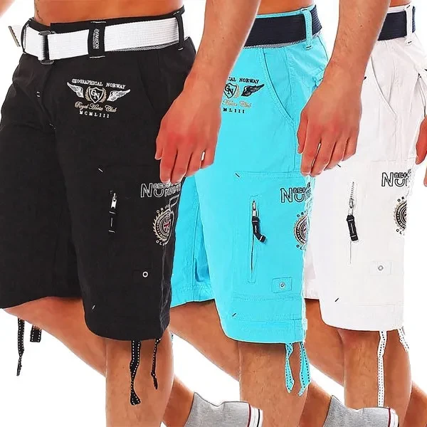 summer fashion men's five-color casual shorts printed shorts