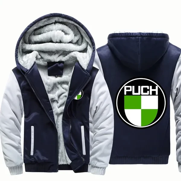 PUCH New Winter Fashion Men's Thicken Jackets Outdoor Keep Warm Hooded Coats Camouflage Fleece Zipper Jackets