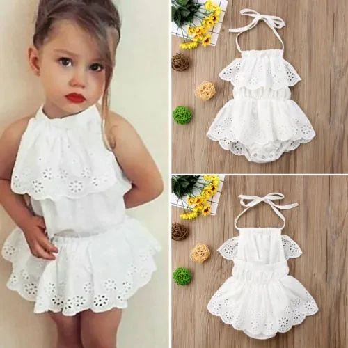 Newborn Toddler Baby Girl Infant Lace Romper Jumpsuit Bodysuit Clothes Outfit