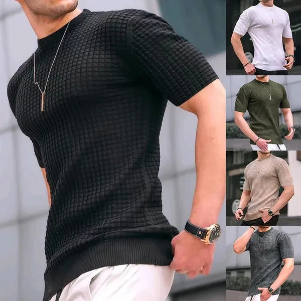Tshirt Men's High Sleeves Tight Breathable Fitness Short Summer Men's Dry Sports Fast Elasticity Top Men's T-Shirts