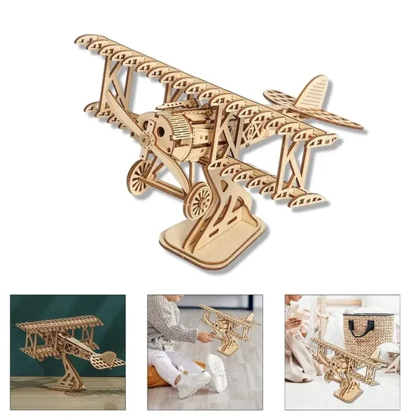1Pcs Hand Craft DIY Wooden Puzzle set Assembly Airplanes Model Building set Educational Toy Adults and Kids to Build Safe POY