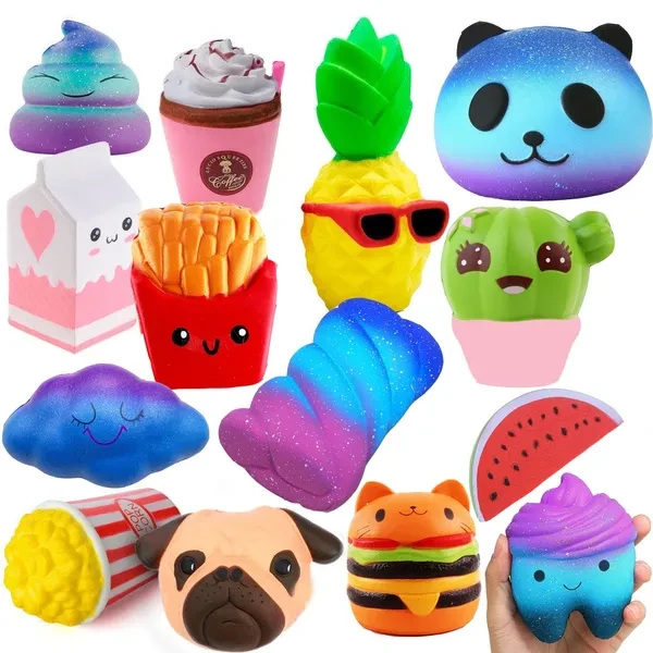 New Jumbo Squishy Toys Galaxy Slow Rising Antistress Toy Cat Hamburger Fries Panda Fruit AnimalSqueeze Stress Relief Toy Funny Scented Gift Christmas Toy