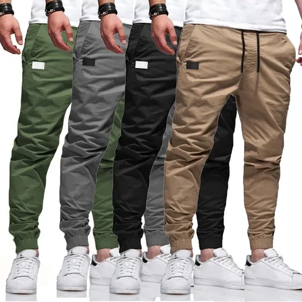 2021 New Hot Style Solid Color Men's Casual Pants Youth Trousers Mid-waist Casual Pants