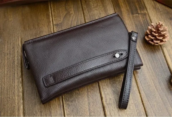 First layer The of leather handbags Leather Wallet Clutch men leather hand bag business casual handbag