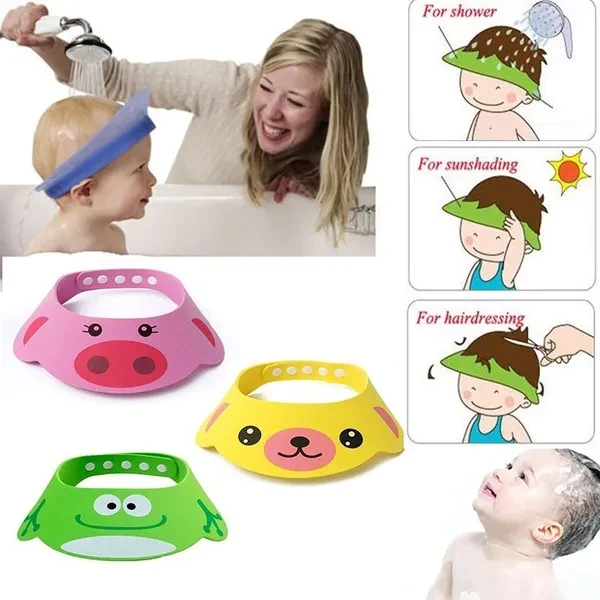 Toddler Kids Wash Hair Shield Direct Visor Caps Shampoo Bathing Shower Cap For Children Baby Care Sweet Lovely Baby Hats