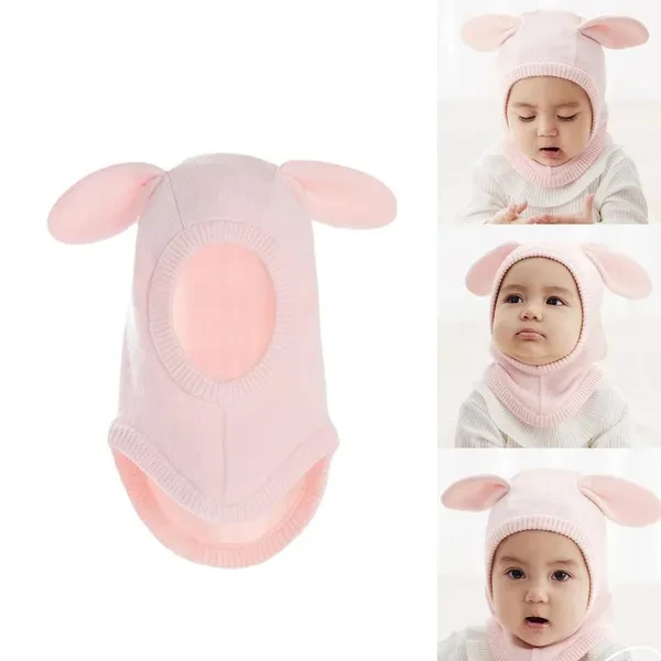 Baby Knit Hat, Autumn Winter Baby Girls Boys Head Protections Cap Integrated Ear Protections Hat Warm Bonnet Cap ETE