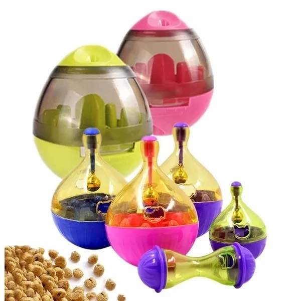 Creative Dog Feeder Toy ：Tumbler Dog Cat Slow Down Eating Feeder Shaking Food Leakage Dog Toy